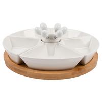 sada misiek na pochutiny TAPAS OLIVES - biela, Modern, drevo/keramika (28/28/6cm) - Mömax