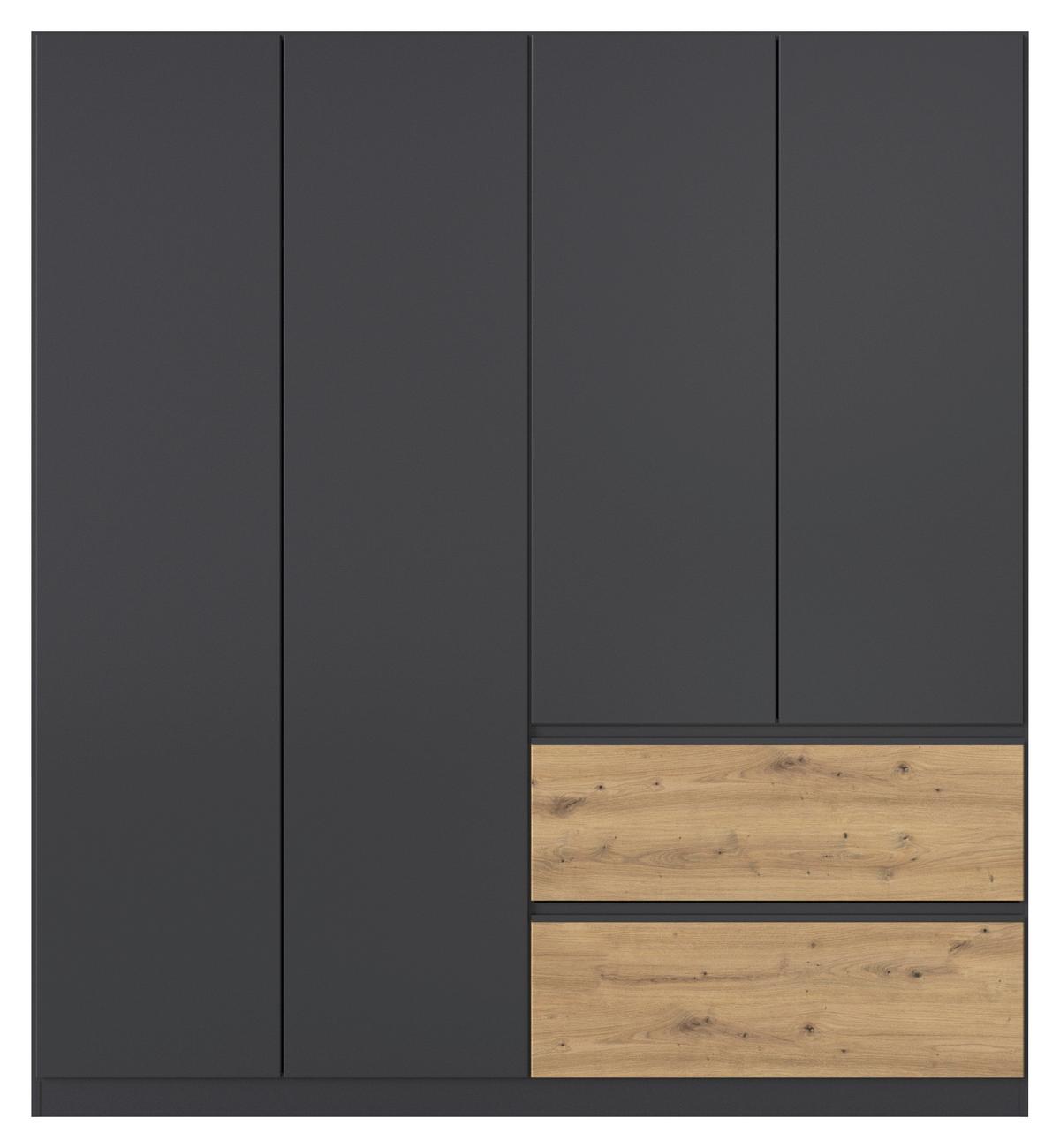 Drehtürenschrank Costa Grau Eiche Artisan Dekor - Eiche Artisan/Grau, MODERN, Holzwerkstoff (181/197/54cm) - Rauch Möbel