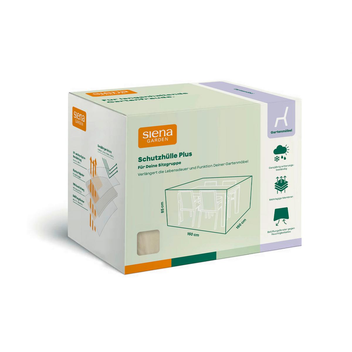 Schutzhülle Plus Sitzgruppen Schutzhülle - Beige, MODERN, Kunststoff (160/85/150cm) - Siena Garden