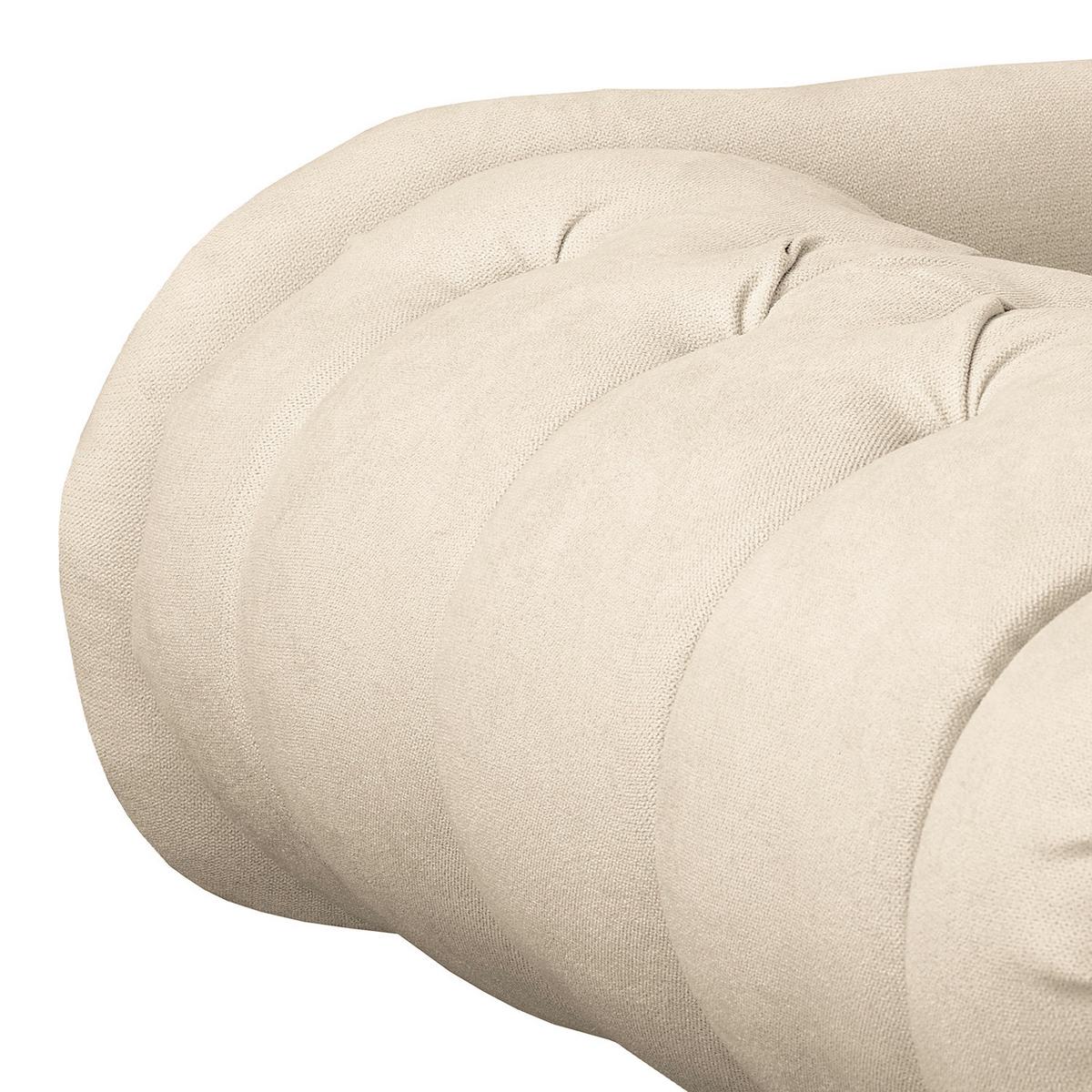 Récamiere Pako Creme B: 185cm - Creme/Braun, Design, Textil (185/93/75cm) - Livetastic