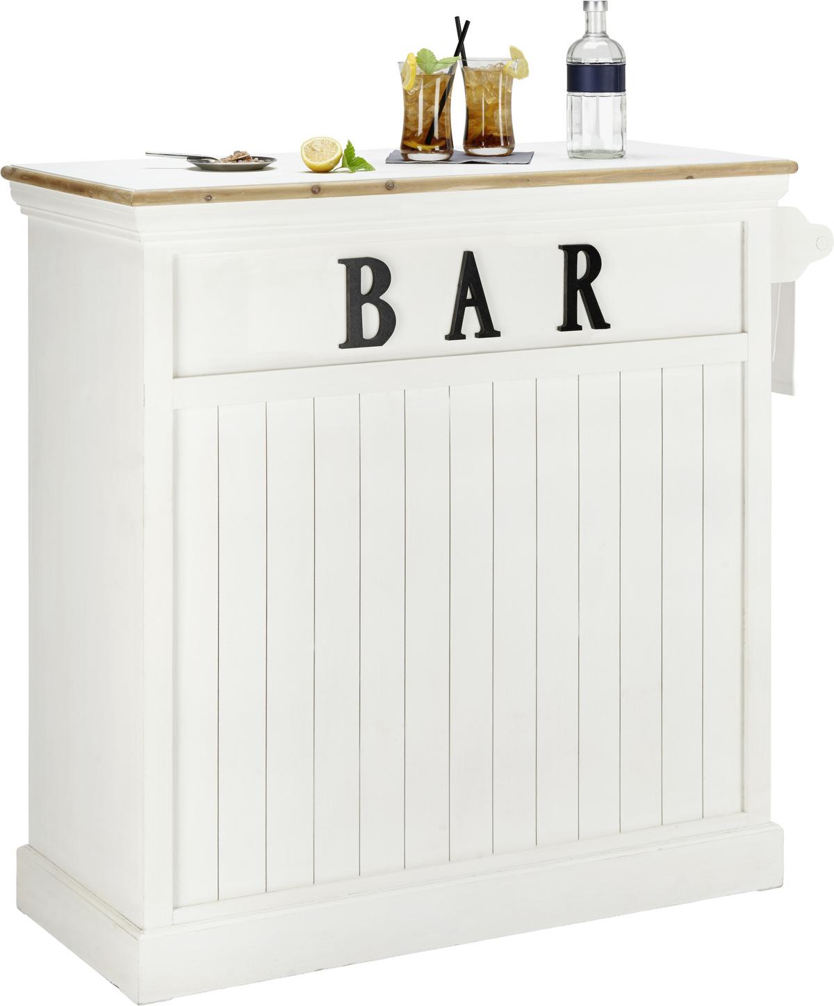 Barový stůl ve venkovském stylu Remy, bílý - bílá, Romantický / Rustikální, dřevo/kompozitní dřevo (106/45,5/110,5cm)