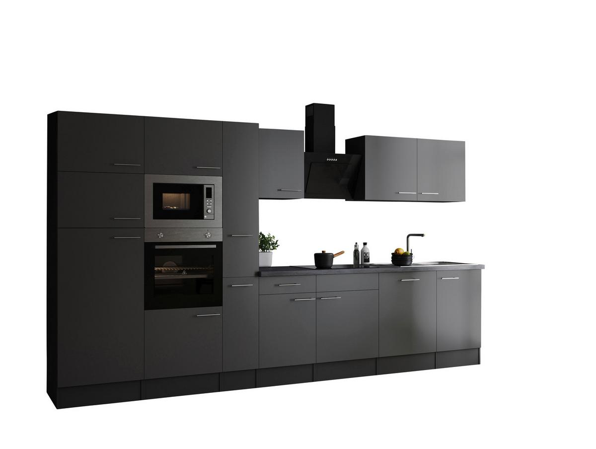 Küchenblock Oliver Grau B: 370 Cm - Grau, Design, Holzwerkstoff (370cm) - Respekta