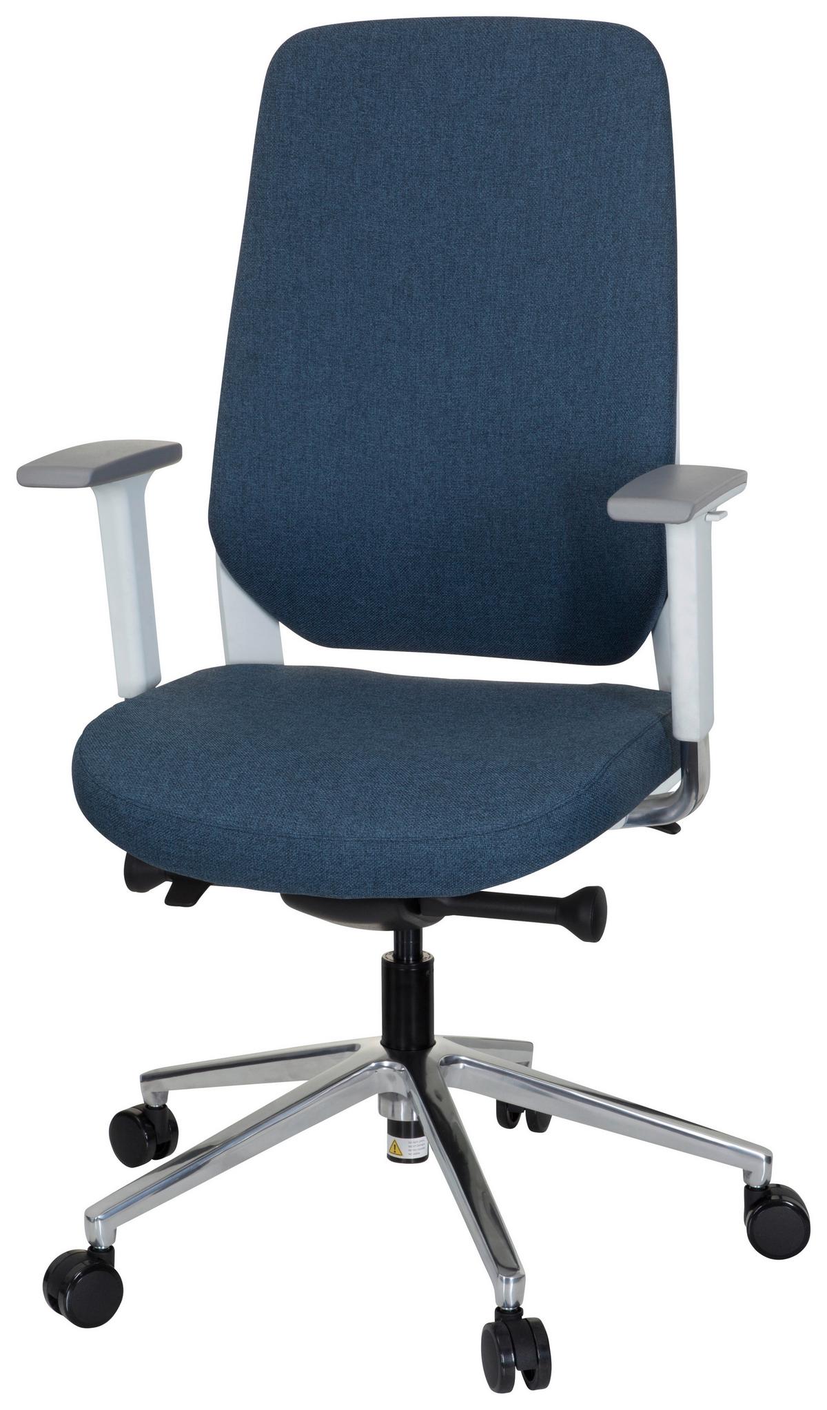 Drehstuhl Chiaro T4 White Armstützen Blau/weiß Bis 110kg - Blau/Weiß, MODERN, Kunststoff/Textil (56/131/67cm) - MID.YOU