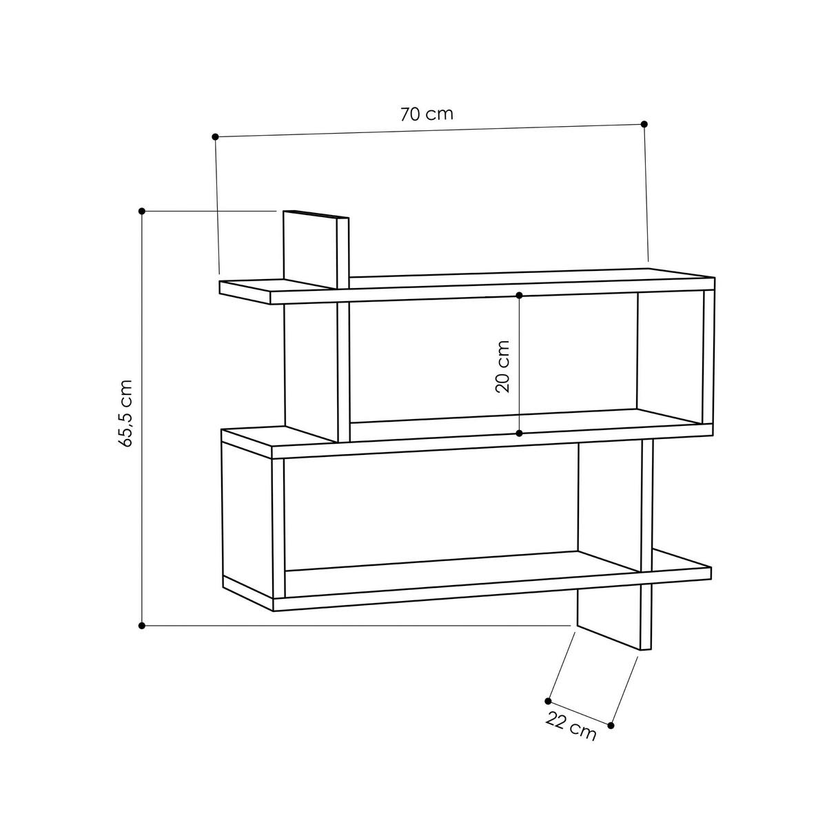 Wandboard Paralel Regal - Anthrazit, Design, Holzwerkstoff (70/65/22cm) - Livetastic