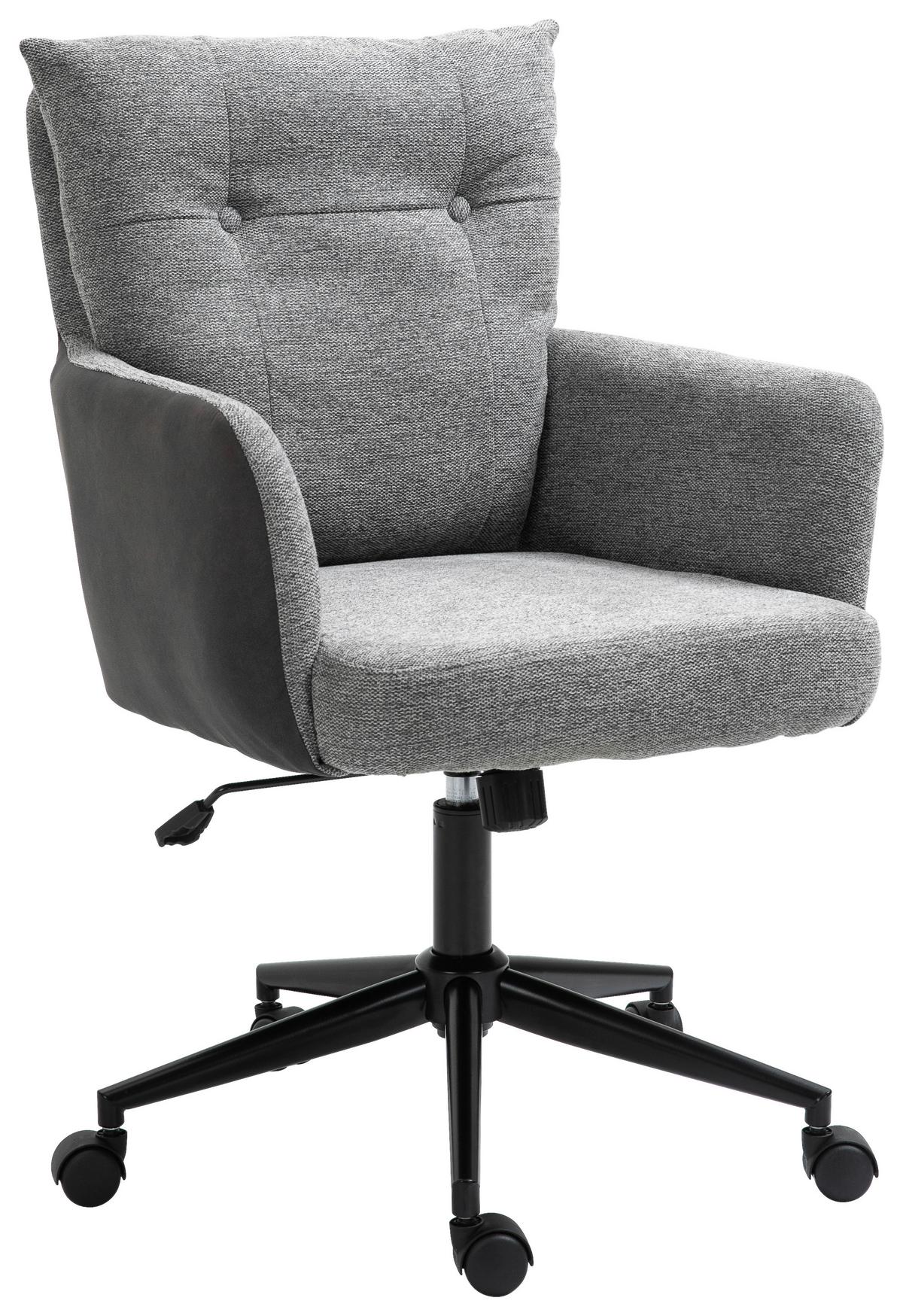 Bürostuhl Mark mit Armstützen Grau - Schwarz/Grau, MODERN, Kunststoff/Textil (60/98/67cm) - MID.YOU