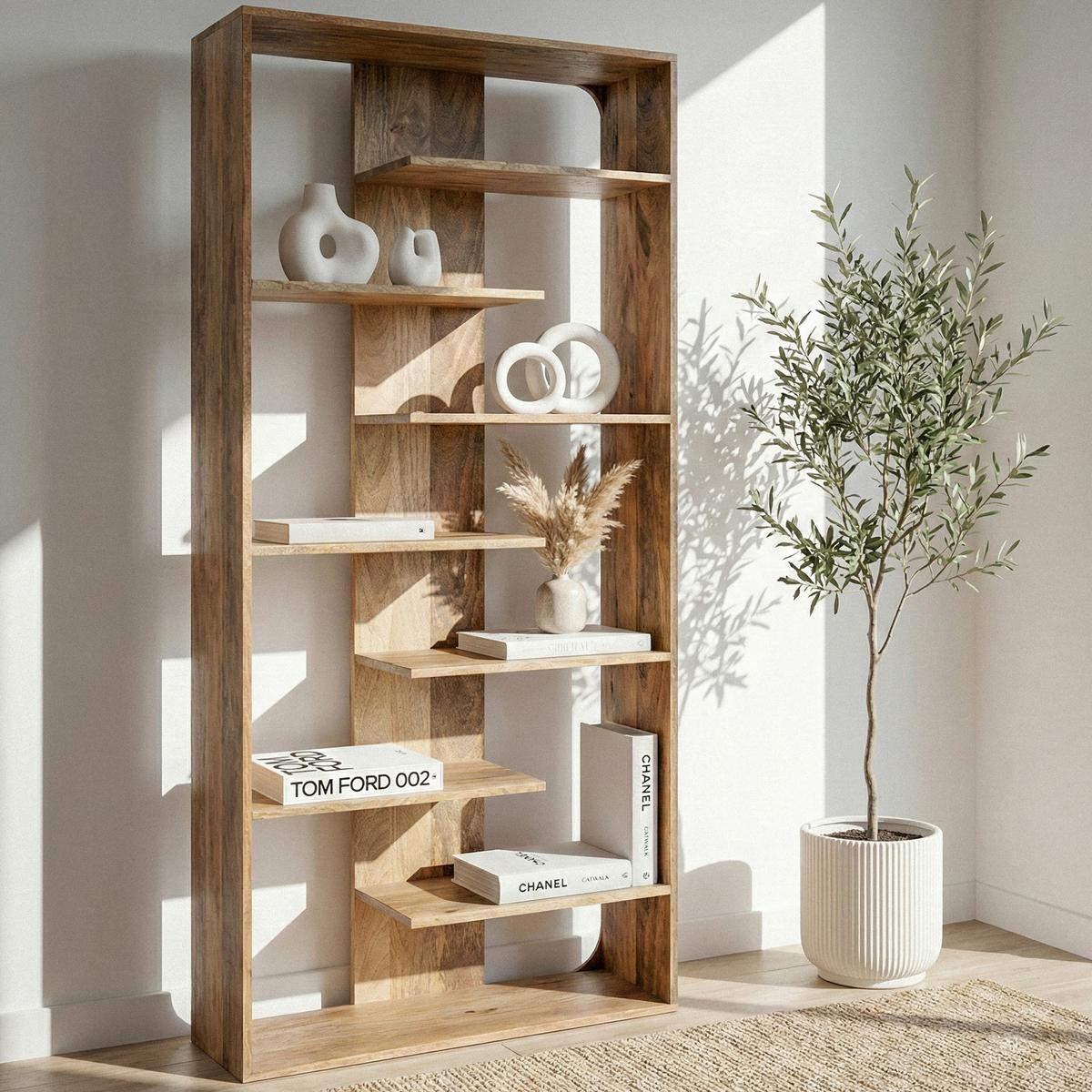 REGAL Braun B: 90cm - Braun, Design, Holz (90/200/40cm) - Livetastic
