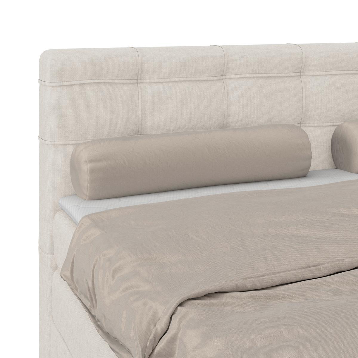 Boxspringbett MITTO Creme 200x200 cm - Creme/Schwarz, KONVENTIONELL, Textil/Metall (200/200cm)