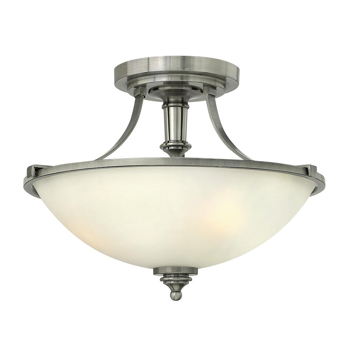 Deckenleuchte Hk-Truman-Sf - Nickelfarben, Natur, Glas/Metall (40.6/30.5cm) - Elstead Lighting
