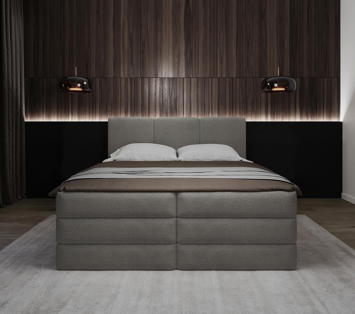 Boxspringbett mit Bettkasten 160x200 cm Castel V - Anthrazit/Schwarz, MODERN, Holz/Holzwerkstoff (160/200cm) - MID.YOU