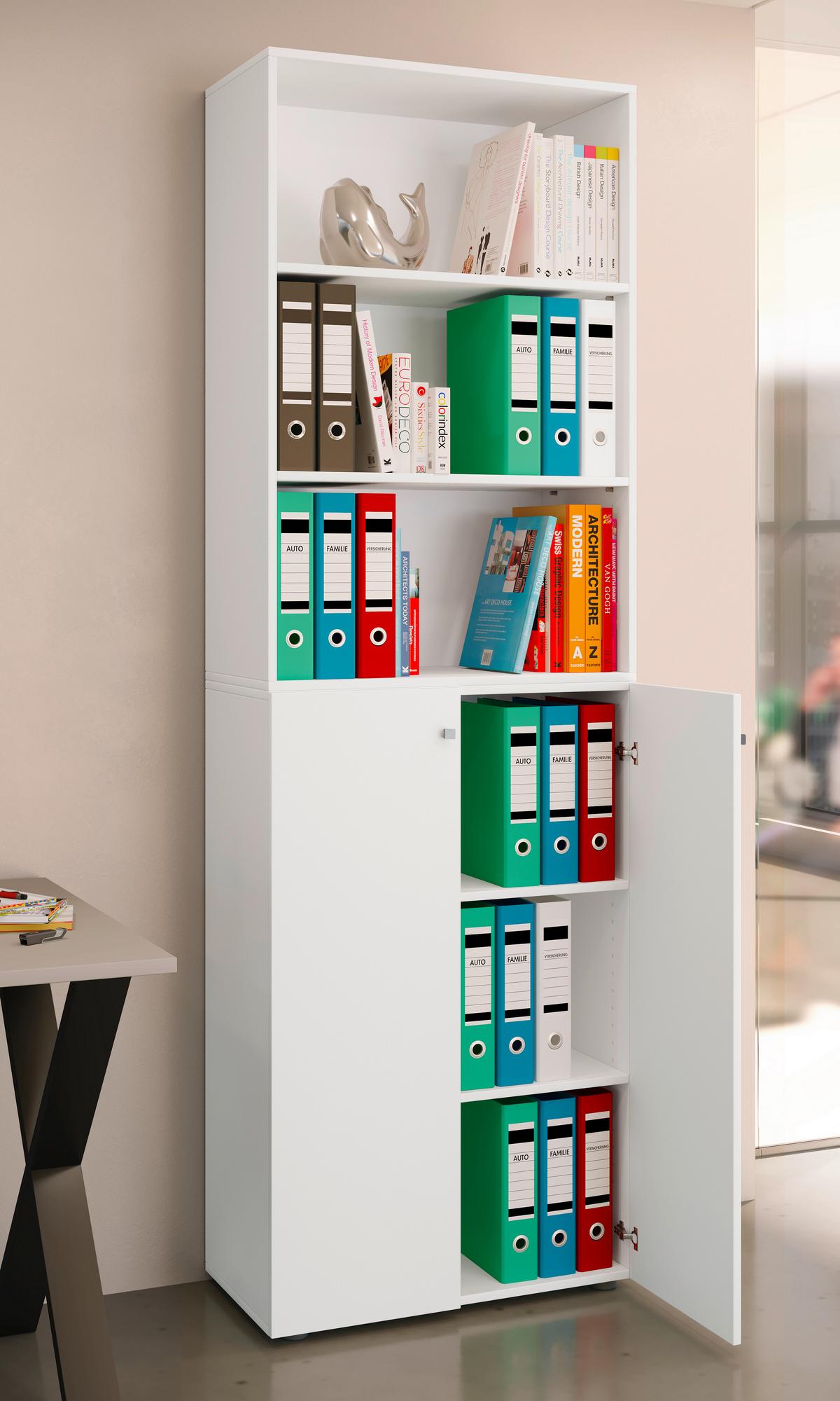 Aktenschrank Lona Weiß B: 70 cm - Weiß, Design, Holzwerkstoff (70/220/39cm) - MID.YOU