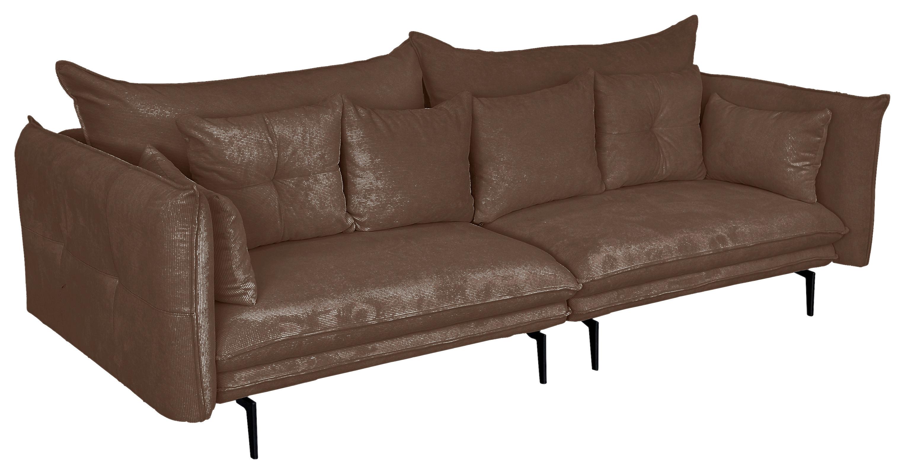 2-Sitzer-Sofa Sing Braun Cord B: 262 cm - Schwarz/Braun, Design, Textil (262/91/115cm) - MID.YOU