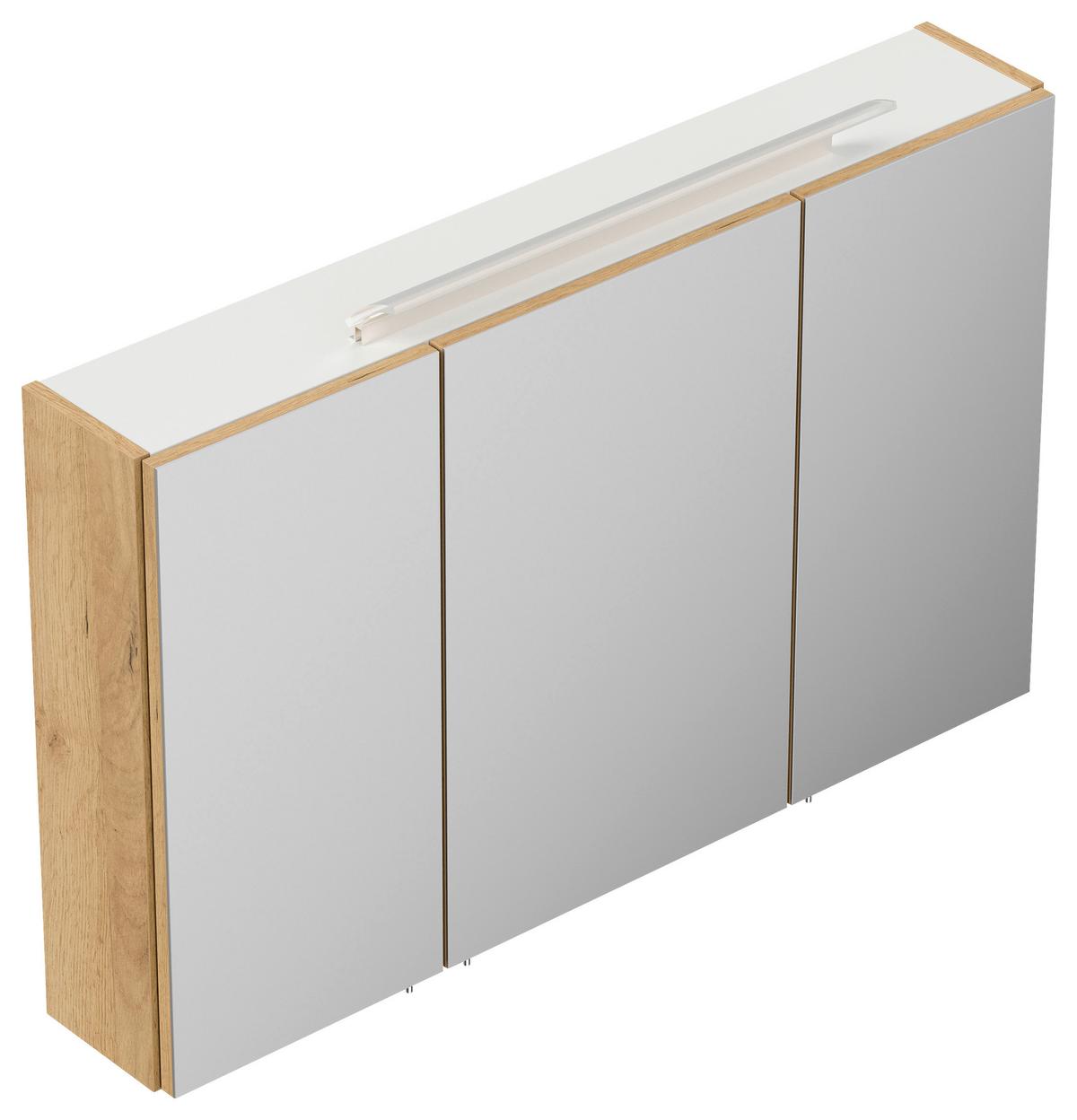 Spiegelschrank Eiche Dekor B: 100 cm - Eichefarben, MODERN, Glas/Holzwerkstoff (100/62/17cm) - MID.YOU