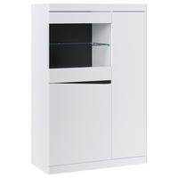 Vitrine Turino Neo Weiß B: 86 cm - Schwarz/Graphitfarben, Trend, Glas/Holzwerkstoff (86/130,8/39,9cm) - Sony