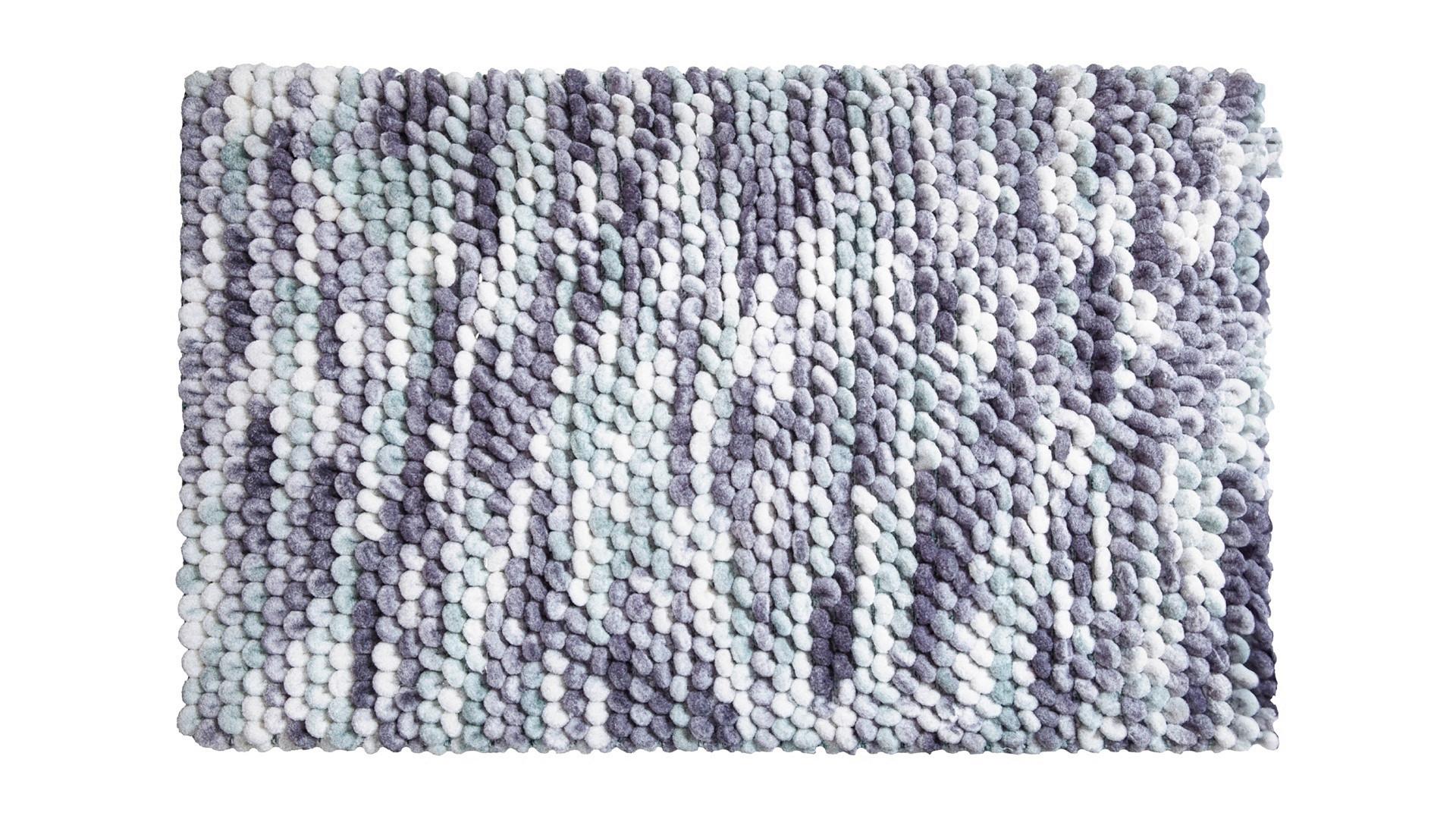 Badematte Punto - Türkis/Grau, KONVENTIONELL, Textil (60/100cm) - Grund