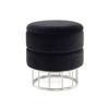 Pouf Mit Stauraum Samt/eisen Schwarz/silbern H: 41 Cm - Silberfarben/Schwarz, Basics, Holzwerkstoff/Kunststoff (37,5/41/37,5cm) - Kayoom