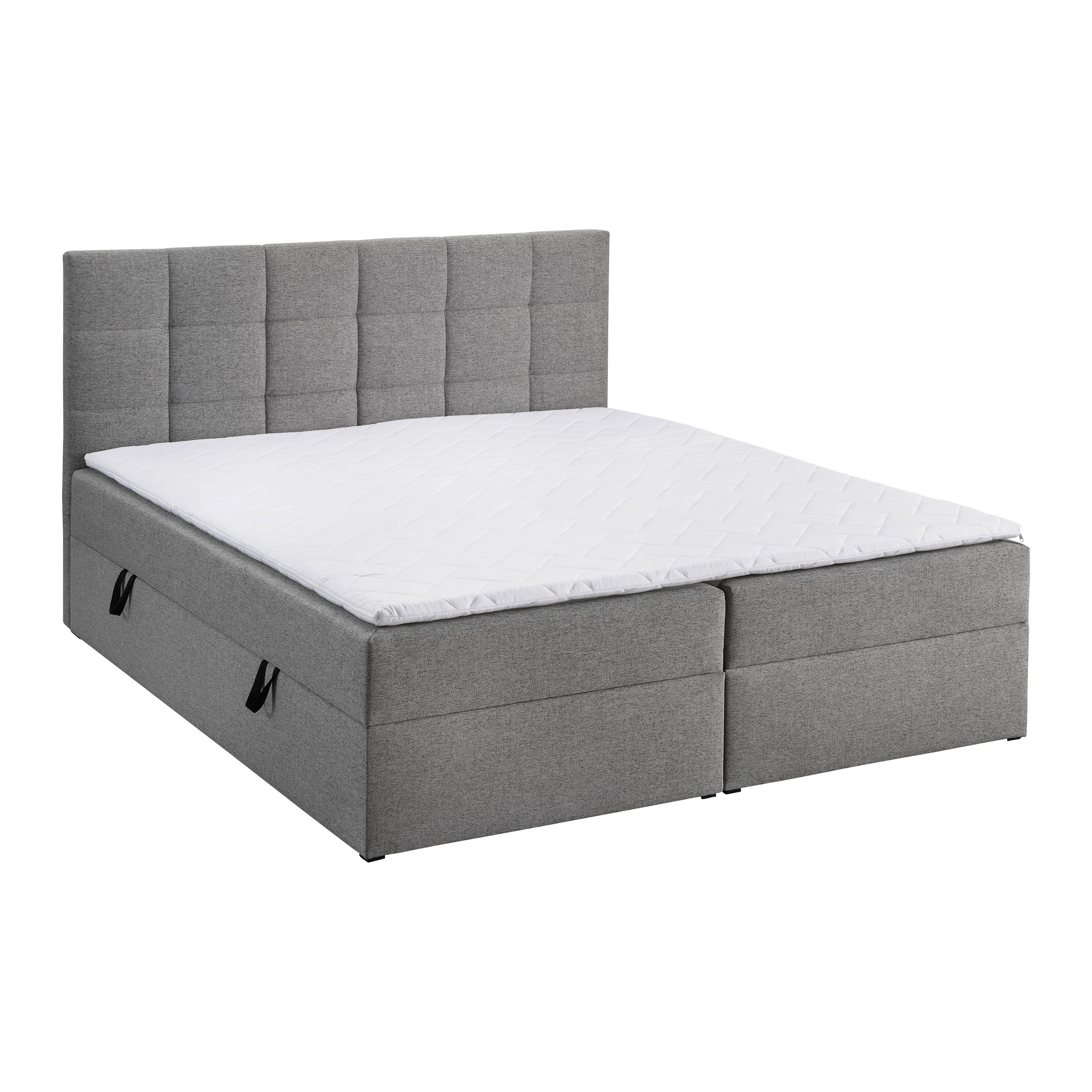 Posteľ boxspring NICOLE 180x200 - čierna/sivá, Modern, drevo/kompozitné drevo (180/200cm)