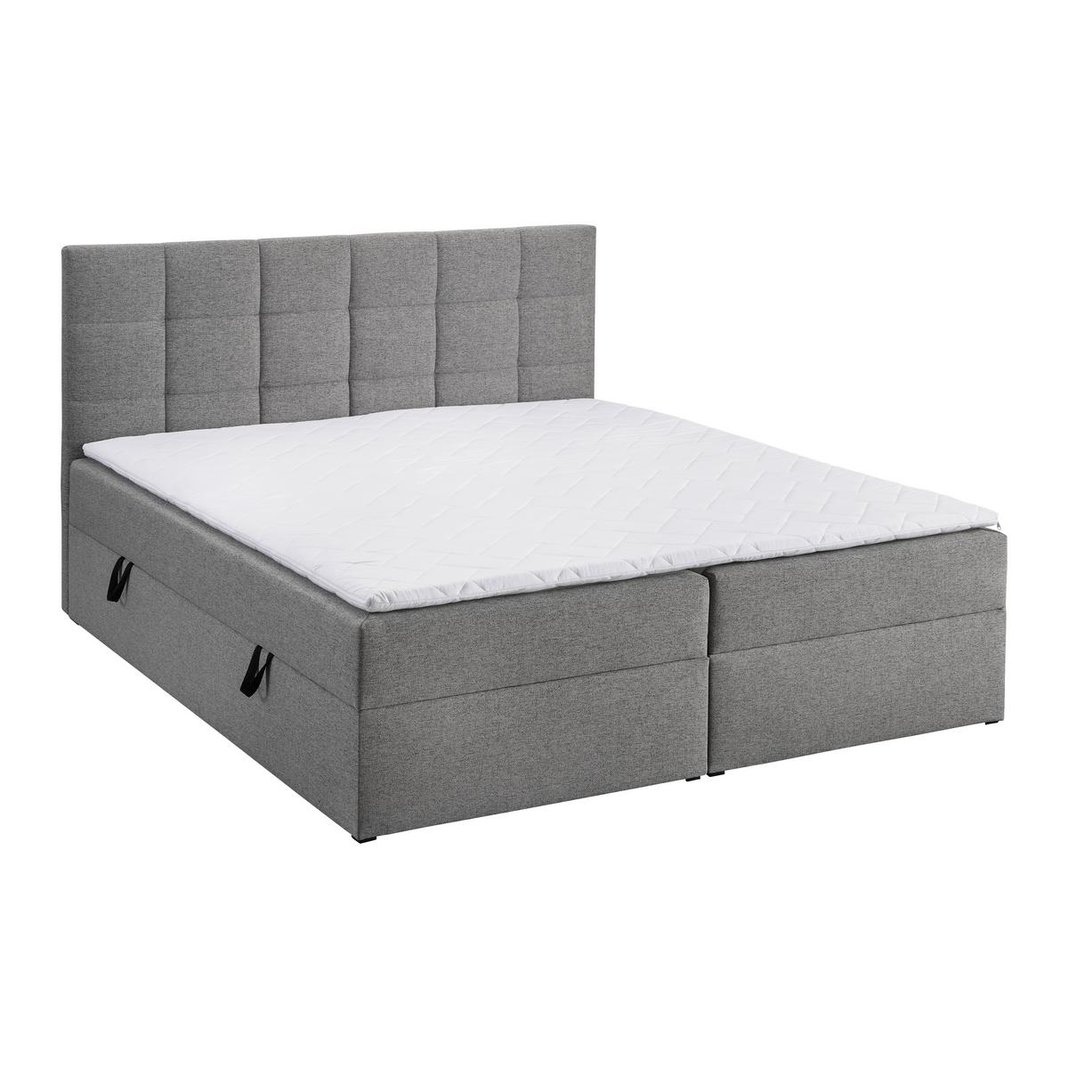 Posteľ boxspring NICOLE 180x200 - čierna/sivá, Modern, drevo/kompozitné drevo (180/200cm)