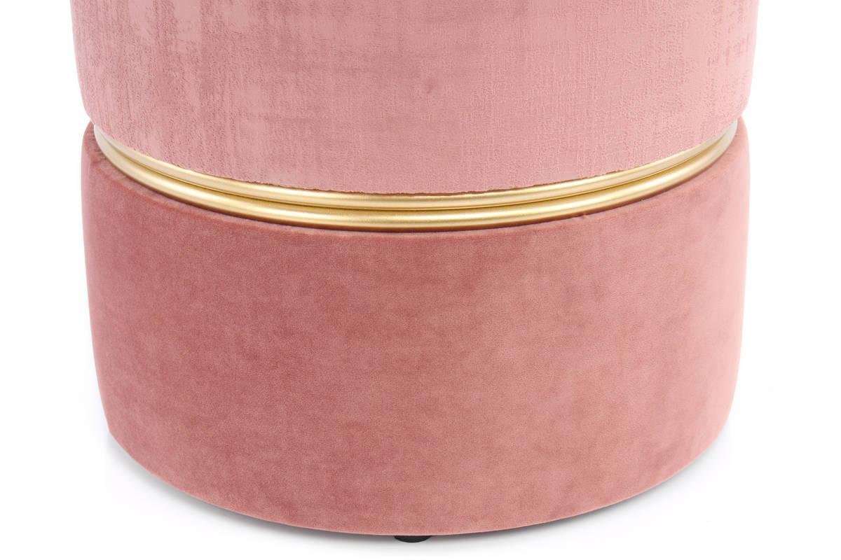 Gepolsterter Hocker in zwei Rosatönen