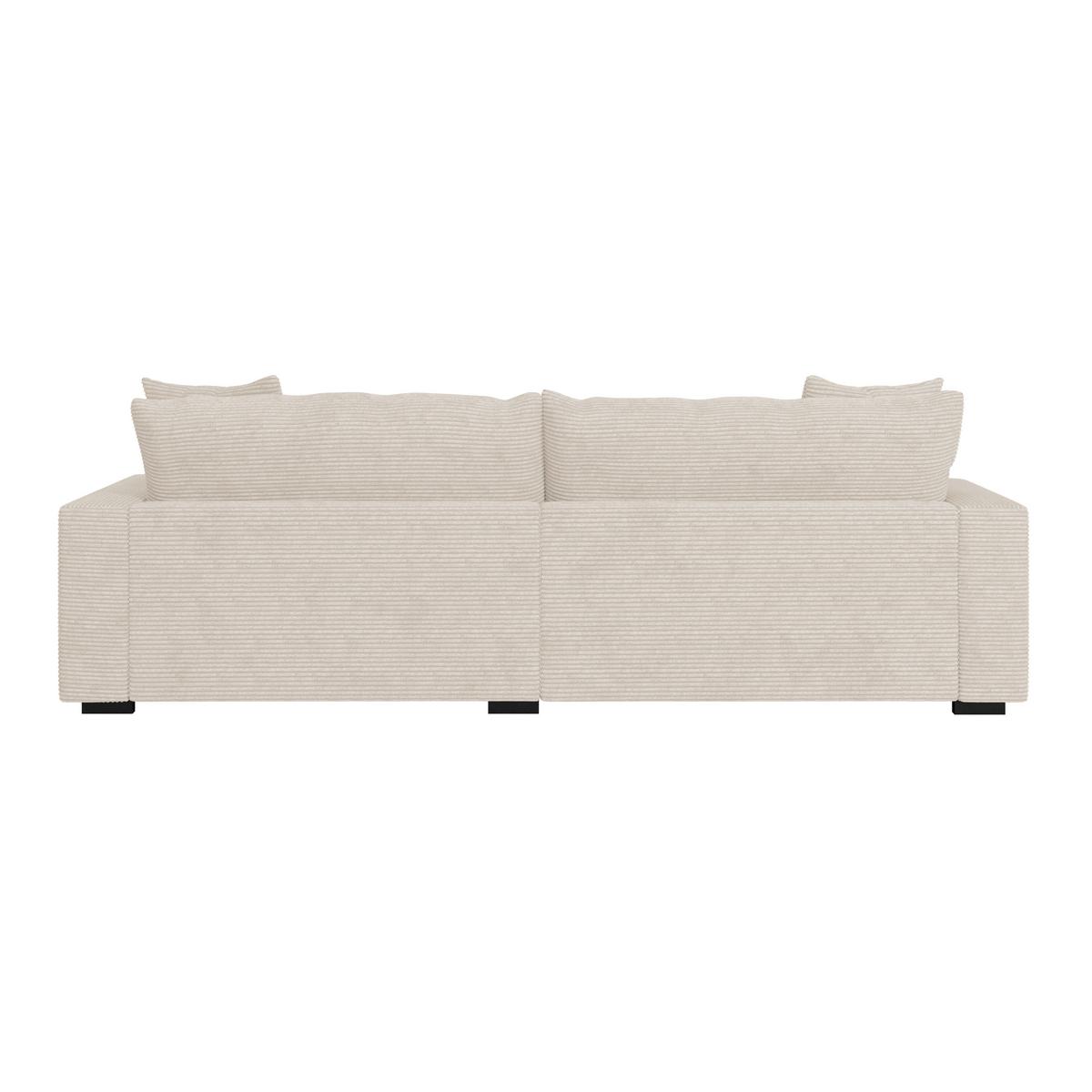 Ecksofa Pelle mit Kissen Beige Cord 265x180 cm - Beige/Schwarz, MODERN, Textil (265/180cm)
