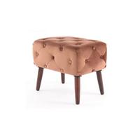 Hocker Samt Braun Sitz Gepolstert H: 48 cm - Braun, Basics, Holzwerkstoff/Textil (40/48/60cm) - Kayoom