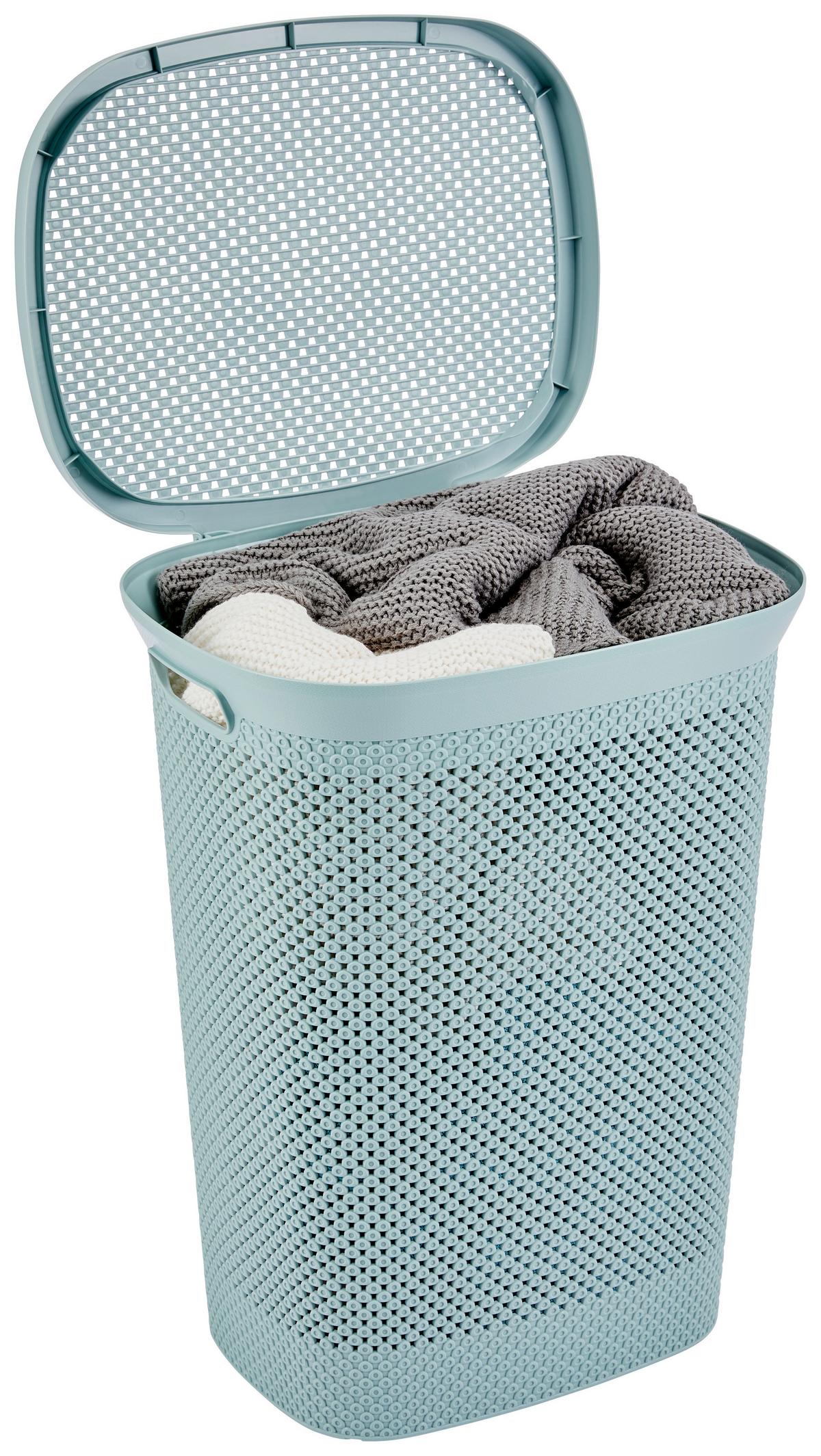 Wäschetonne mit Deckel Diamond Mintgrün, 45,9x59x37,2 cm - Grün, Basics, Kunststoff (45,9/59/37,2cm) - Luca Bessoni
