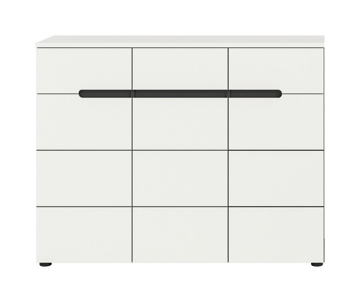 Schuhschrank Canu Grau/Weiß B: 120 cm - Schwarz/Weiß, Design, Holzwerkstoff (120/94/37cm) - Livetastic