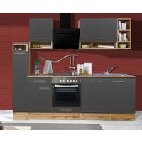 Küchenzeile ohne Geräte B: 250 cm Grau/Eiche Dekor - Wildeiche/Grau, Basics, Holzwerkstoff (250cm) - Respekta