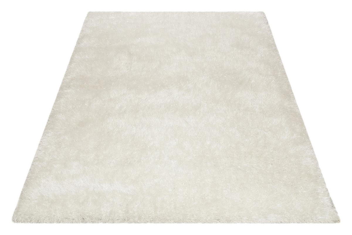 Hochflorteppich Shiny Touch Weiß/Silberfarben 133x200 cm - Weiß, KONVENTIONELL, Textil (133/200cm) - WECON HOME