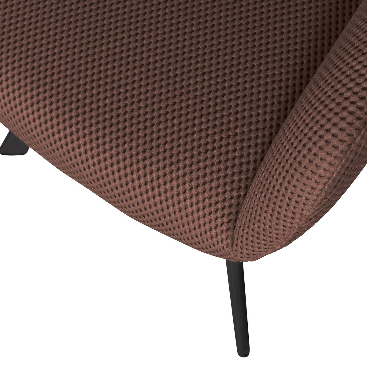 Armlehnstuhl Juno Braun B: 58 Cm - Schwarz/Braun, Design, Textil/Metall (58/79/58cm) - Livetastic
