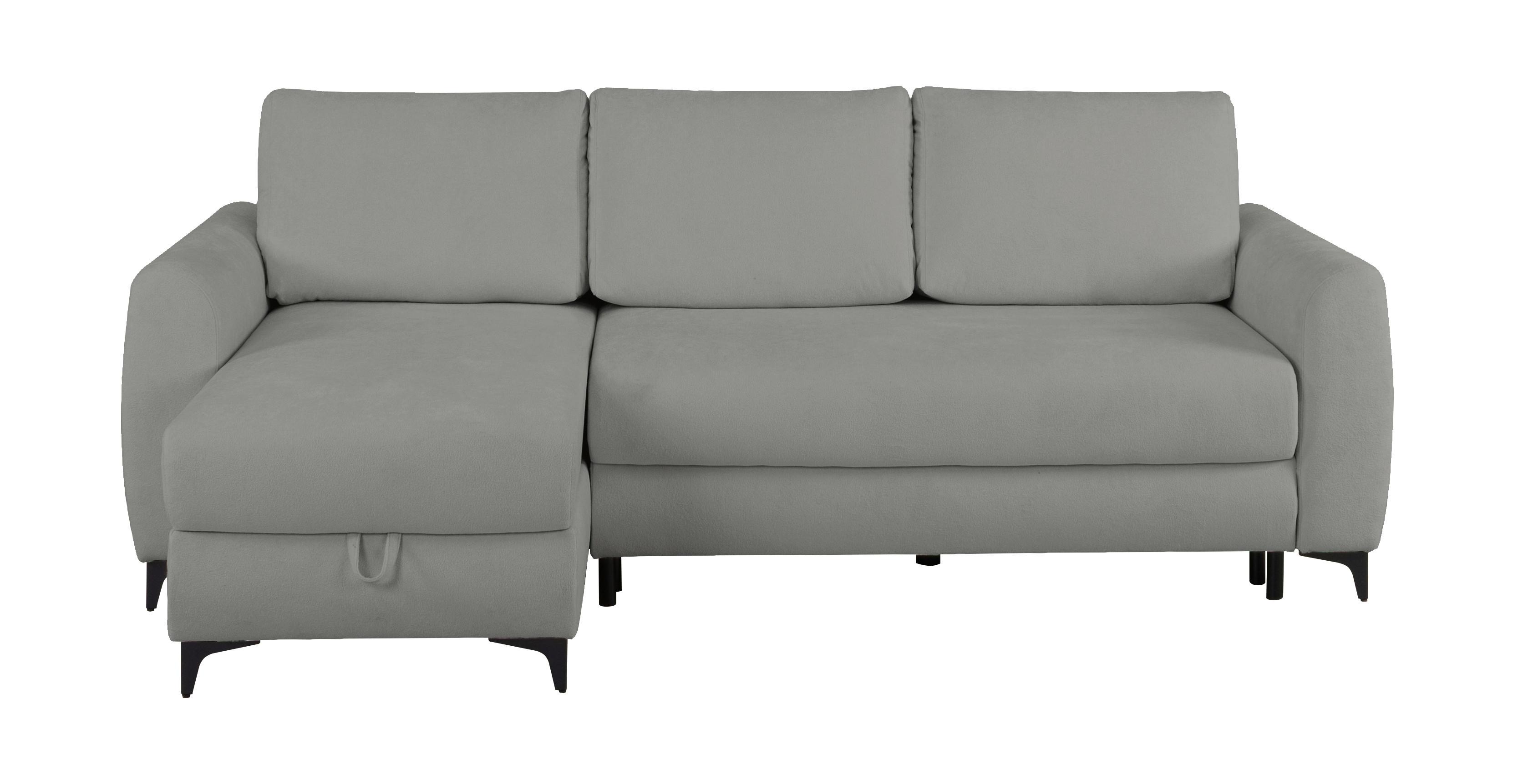 Ecksofa Moli, Grau S: 236x148 cm - Schwarz/Grau, Design, Textil (236/148cm) - MID.YOU