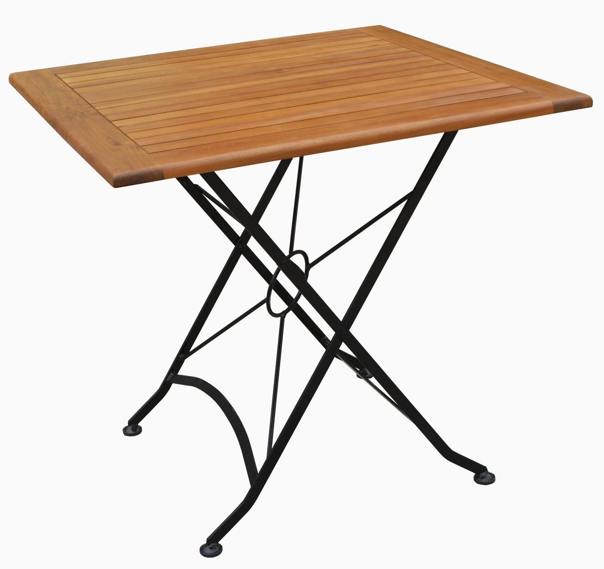 Gartengarnitur 3-Tlg. Lindau Echtolz / Metall - Anthrazit/Akaziefarben, Basics, Holz/Metall (80/65/80cm) - Gardenson