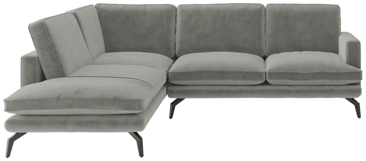 Ecksofa Bali - Champagner/Schwarz, Design, Textil (202/250cm) - Livetastic