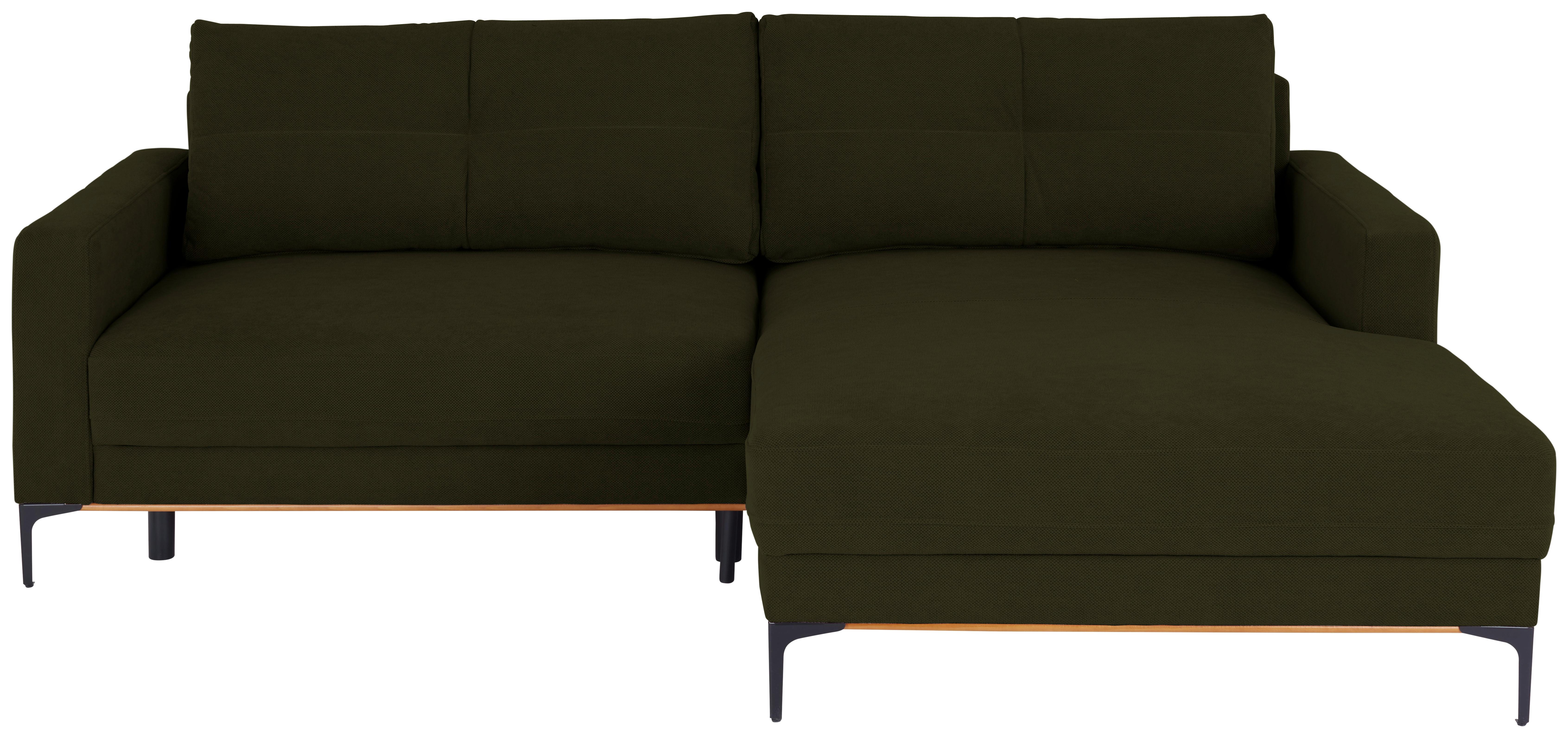 Ecksofa Bergamo - Schlammfarben/Schwarz, MODERN, Textil (238/162cm) - Ondega