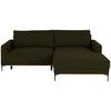 Ecksofa Bergamo - Schlammfarben/Schwarz, MODERN, Textil (238/162cm) - Ondega