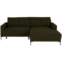 Ecksofa Bergamo - Schlammfarben/Schwarz, MODERN, Textil (238/162cm) - Ondega