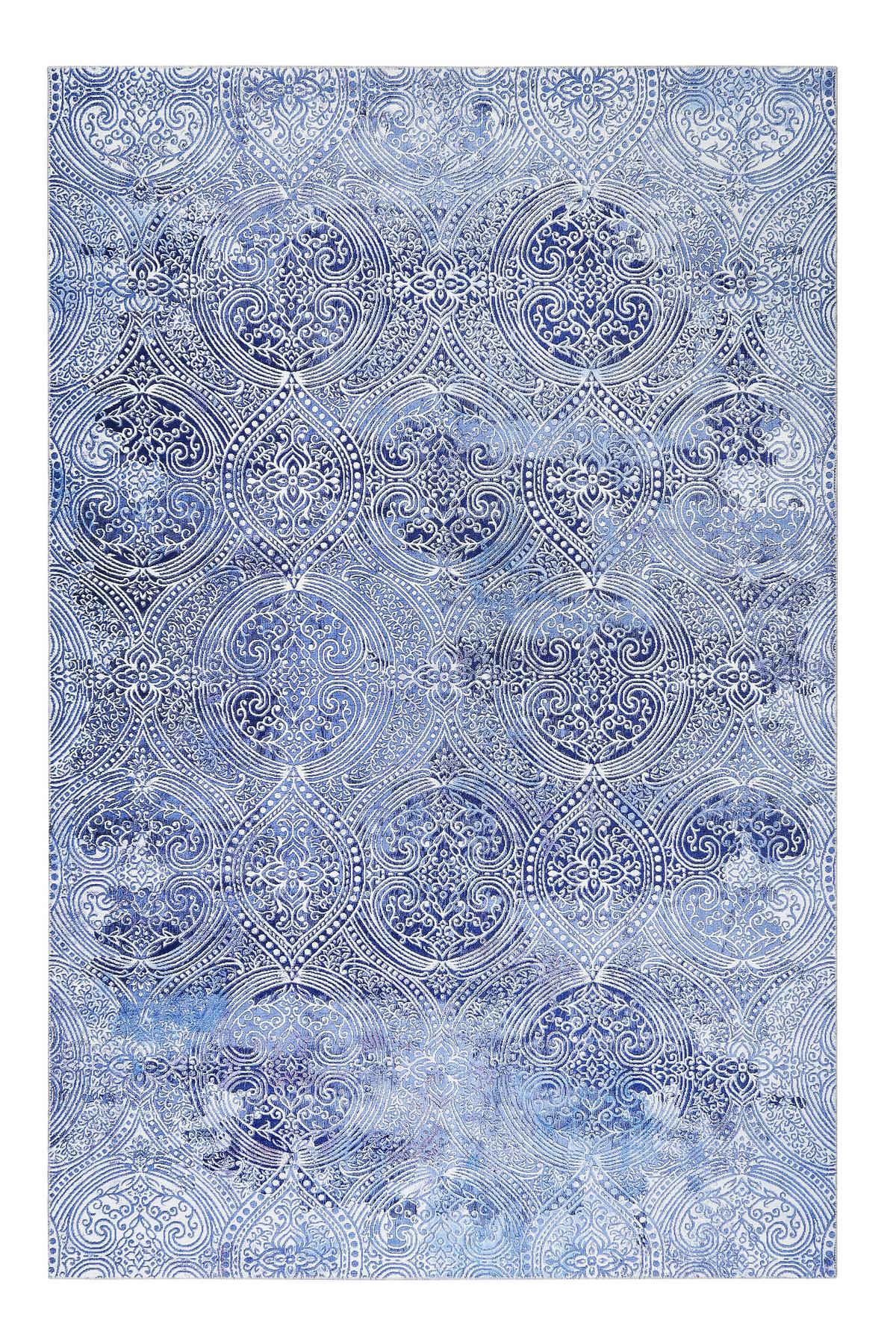 Webteppich Grace Blau/silberfarben 190x290 Cm - Blau/Silberfarben, Design, Textil (190/290cm) - WECON HOME