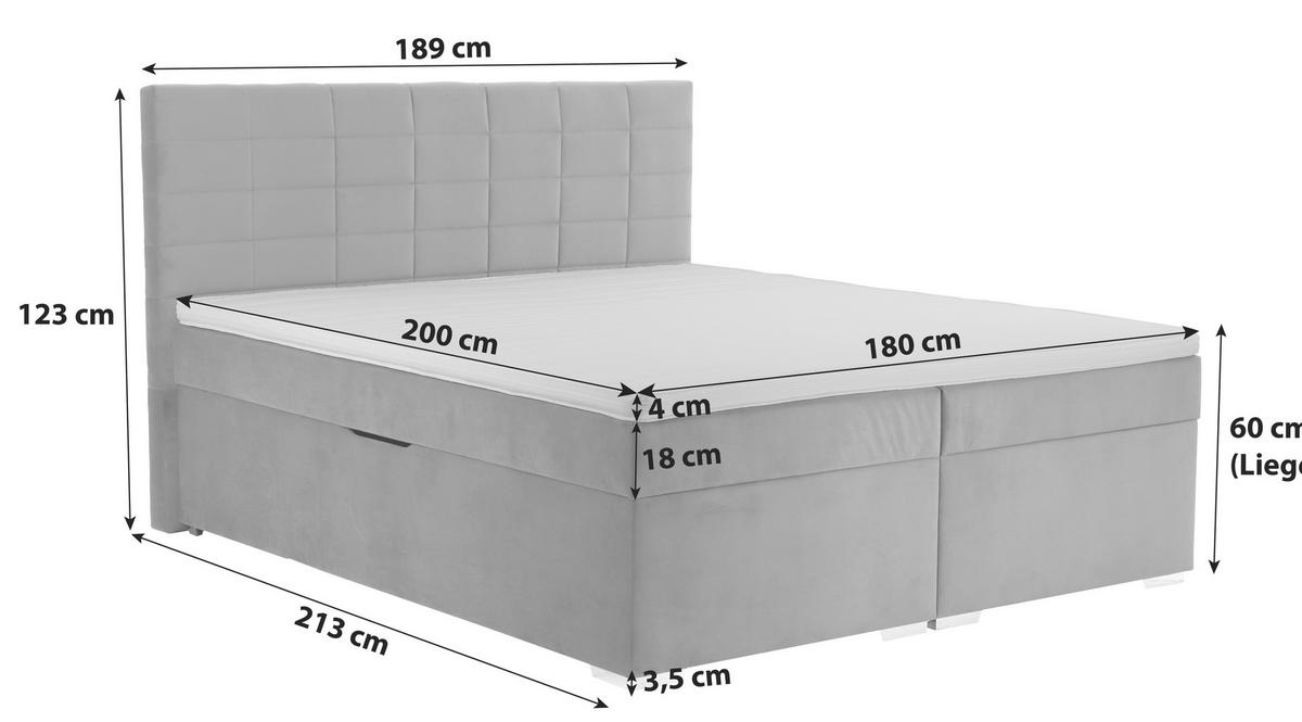 Čalúnená posteľ ADRIA 180x200 cm, sivobéžová - sivobéžová/chrómová, Konventionell, drevo/textil (180/200cm)