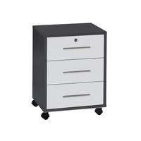 ROLLCONTAINER OFFICE EDITION - Weiß Hochglanz/Anthrazit, LIFESTYLE, Holzwerkstoff (44/58/40cm) - MID.YOU
