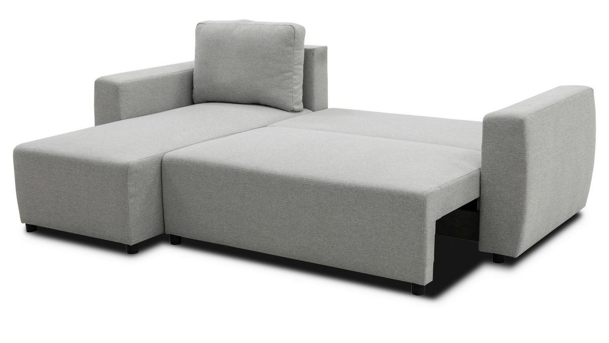 Ecksofa Pharell - Schwarz/Grau, Basics, Textil (155/230cm) - Livetastic