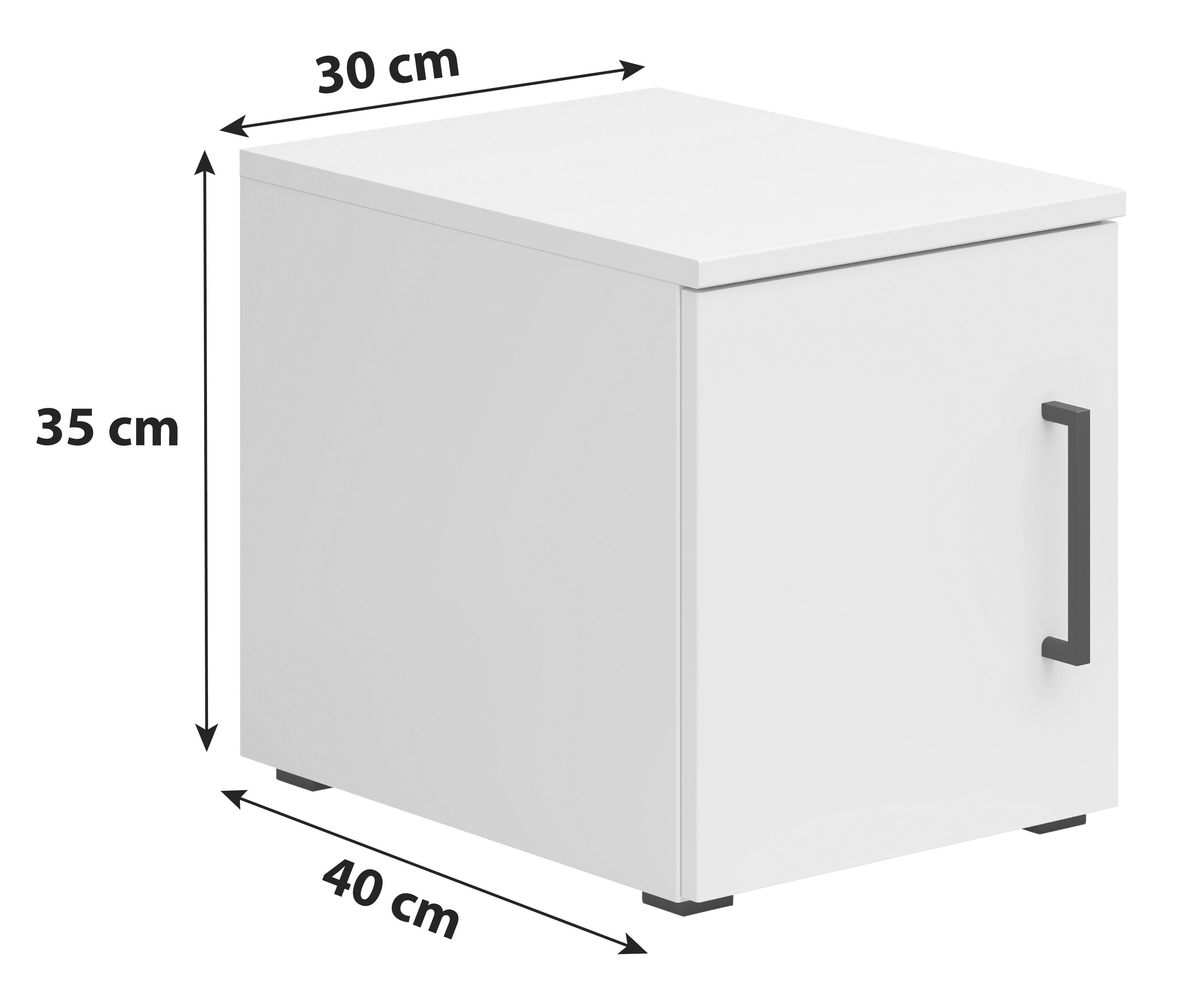 Nadstavec na skriňu MULTISTAURAUM š: 30cm - čierna/biela, Modern, kompozitné drevo/plast (30/35/40cm)