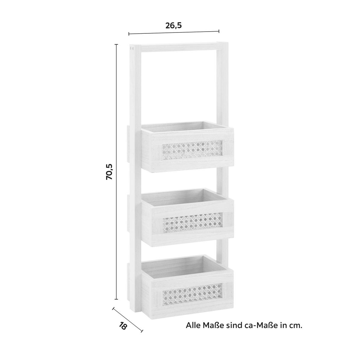 Regál DENIS - přírodní barvy, Moderní, dřevo/kompozitní dřevo (26,5/70,5/18cm) - Bessagi Home