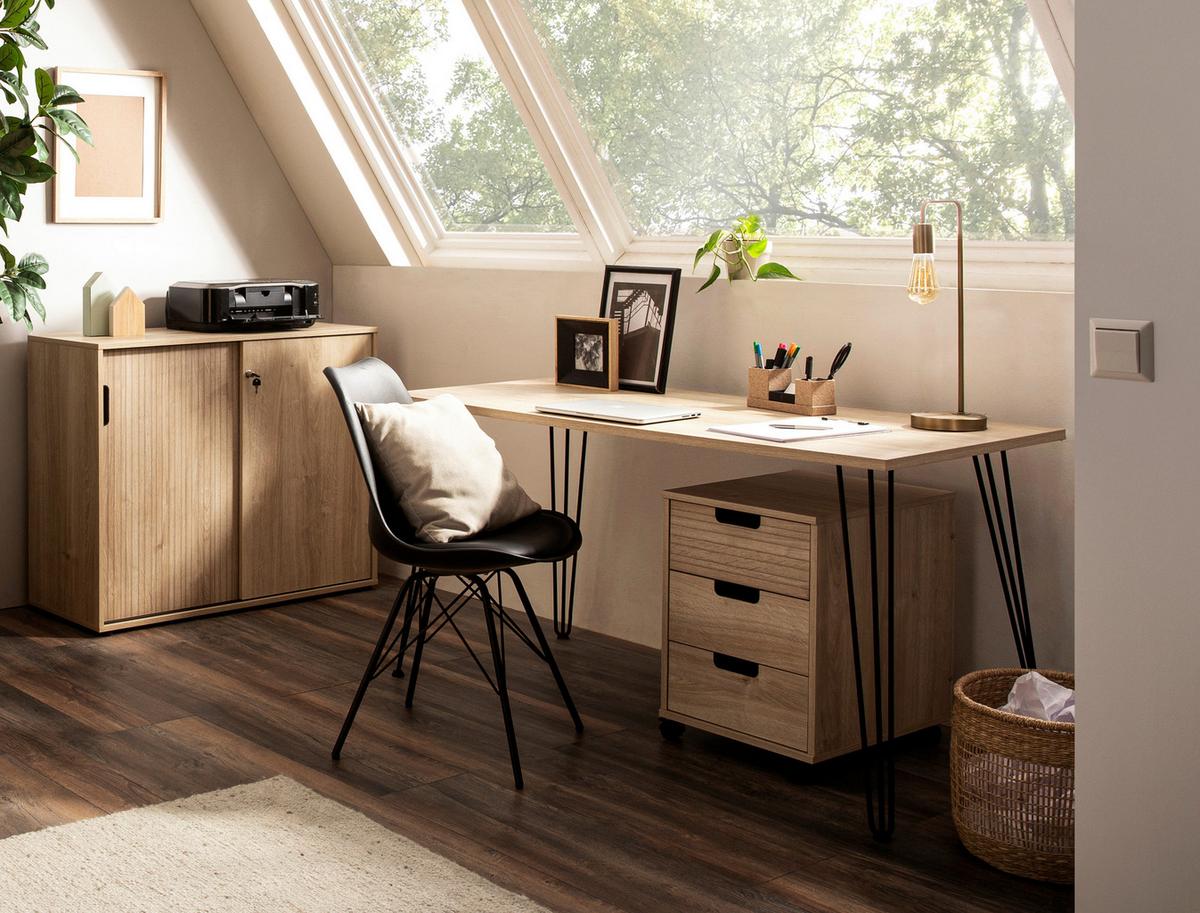 Rollcontainer Emmik Eiche Dekor B: 40,1cm - Eichefarben, MODERN, Holzwerkstoff/Kunststoff (40,1/57/50cm) - MID.YOU