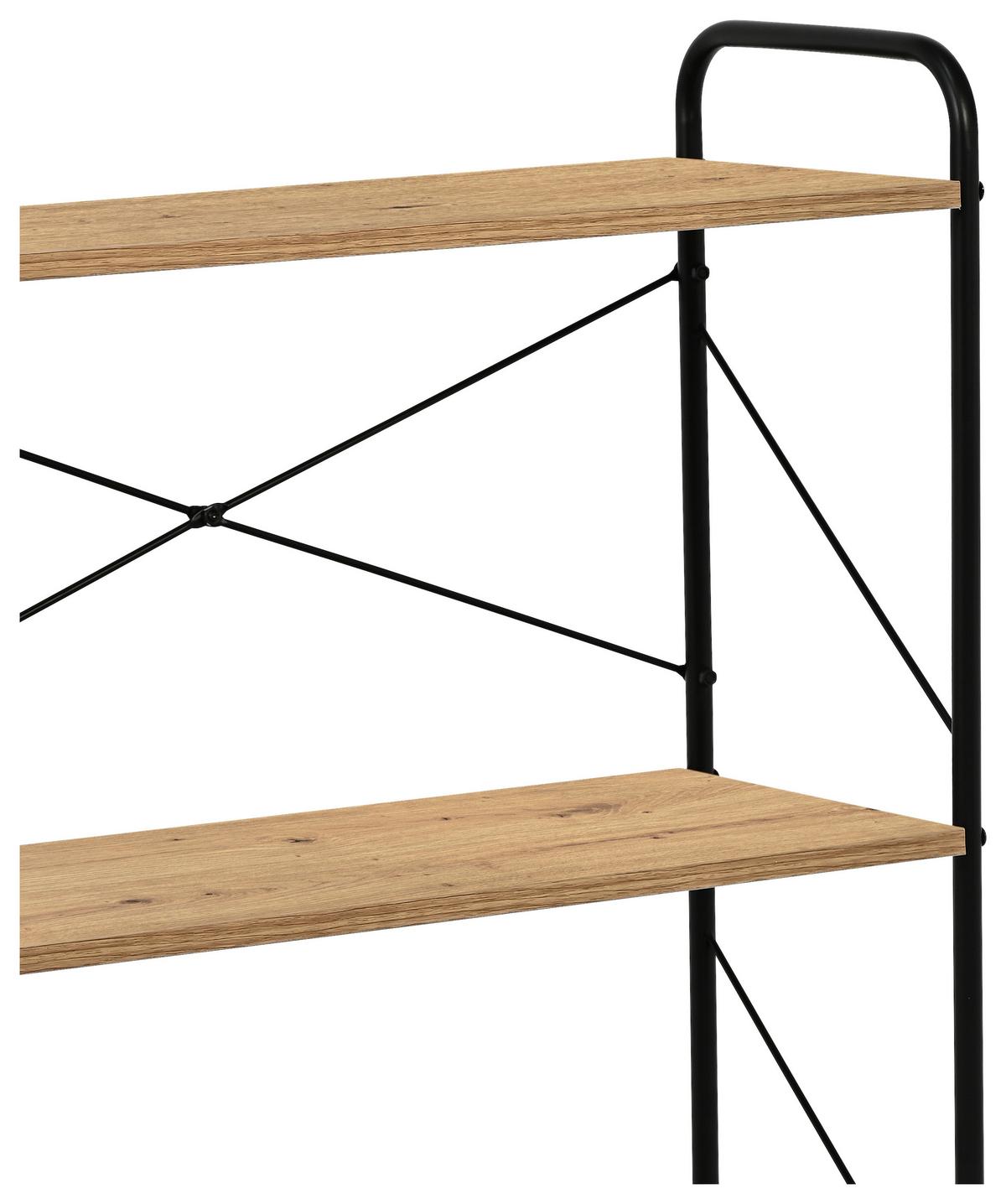 Regal Tim 3 Schwarz B: 63 cm - Schwarz/Eiche Artisan, Trend, Holzwerkstoff/Metall (63/89/30cm)