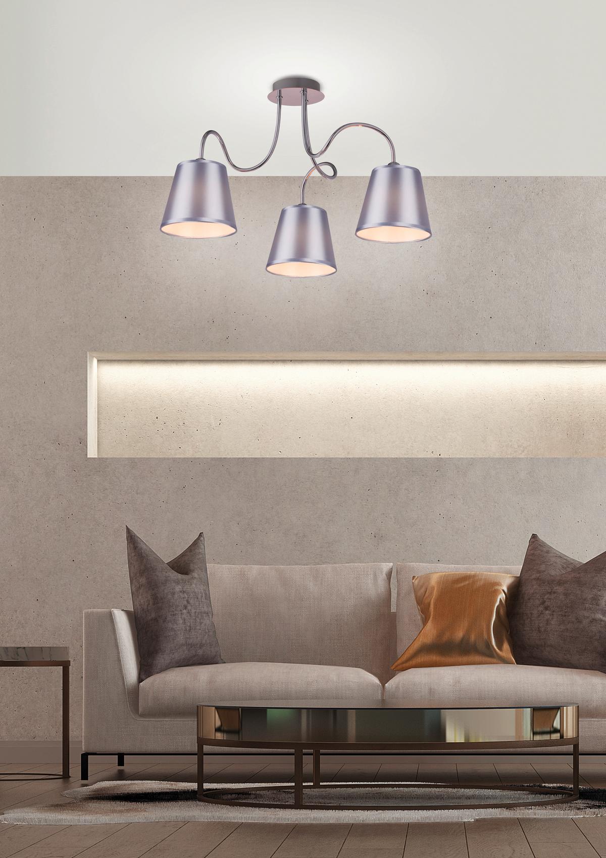 Deckenleuchte 33-70746 Luk - Chromfarben, KONVENTIONELL, Kunststoff/Metall (60/60/36cm)