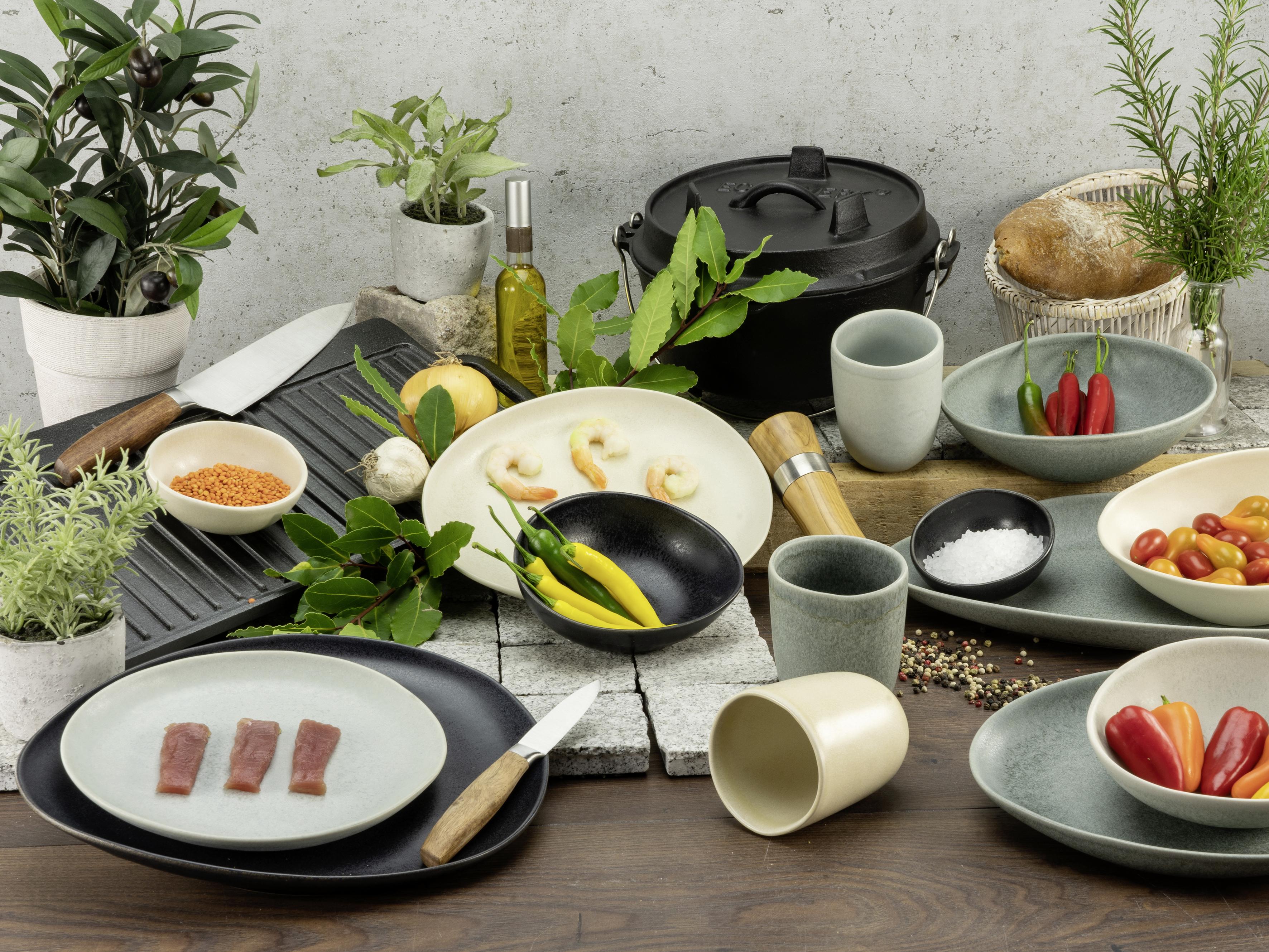 Servírovací Podnos Gourmet-M, Ø: 35cm - černá, Moderní, keramika (35,5/15/3,5cm) - Premium Living