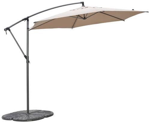 Ampelschirm Exellent BxHxT: 300x300x248 cm Taupe - Taupe/Anthrazit, MODERN, Textil/Metall (300/300/248cm) - Beldano