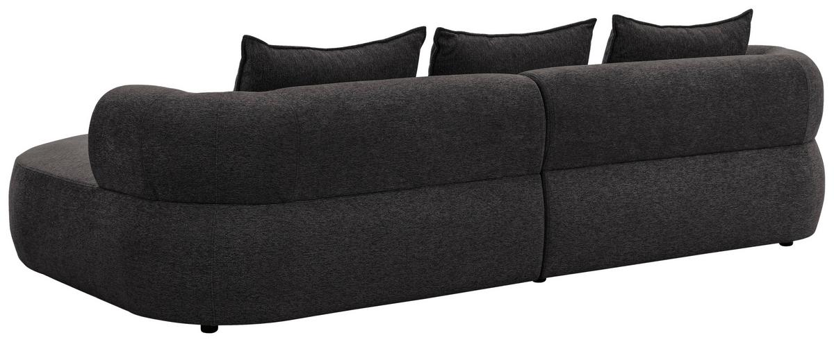 Ecksofa Ferro Schwarz S: 256x156 cm - Schwarz, Design, Textil (256/156cm) - Livetastic