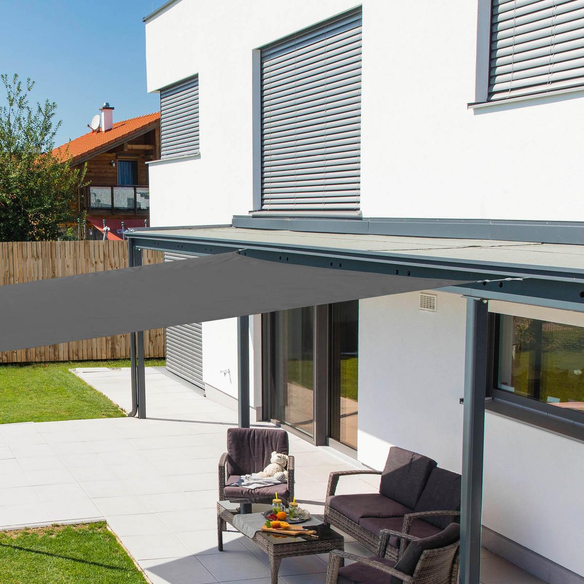 Sonnensegel Quadrat 3x3 M - Anthrazit, Basics, Kunststoff (300/300cm)