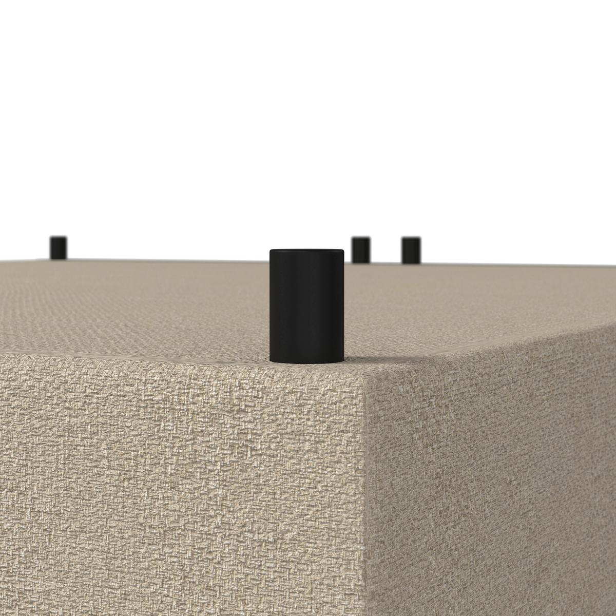 Americká posteľ LILY 180x200 cm, s topperom, béžová - čierna/béžová, Modern, drevo/textil (180/200cm) - Bessagi Home