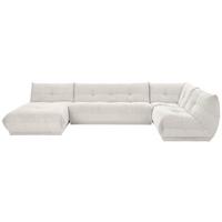 Wohnlandschaft Giselle Weiß Cord - Weiß, Trend, Textil (185/390/210cm) - Livetastic